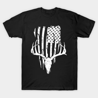 Deer Hunting American Flag T-Shirt